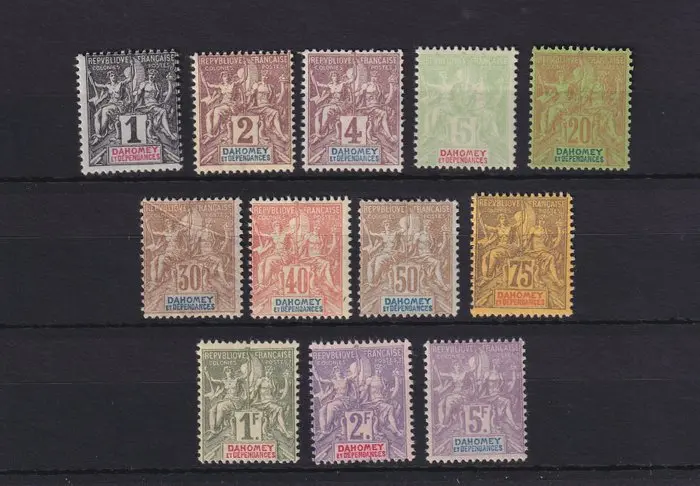 Dahomey 1901/1905 - complete series - Yvert n°6/17