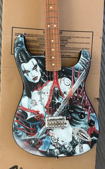 Fender - Stratocaster "Claudia" - decorated with a drawing by Olivier