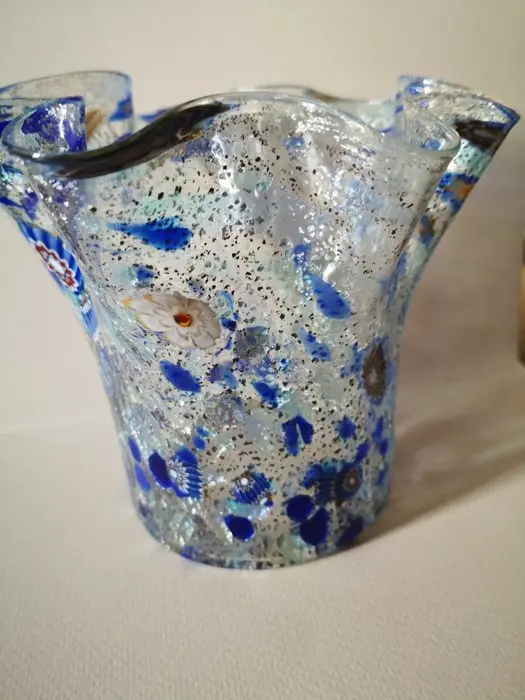 Vase - Murano glass - Handkerchief with murrine