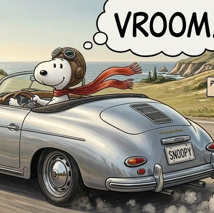CREATIVE_HUB - Snoopy Porsche speedster gentlemen driver