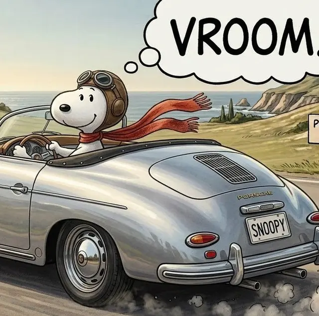 CREATIVE_HUB - Snoopy Porsche speedster gentlemen driver