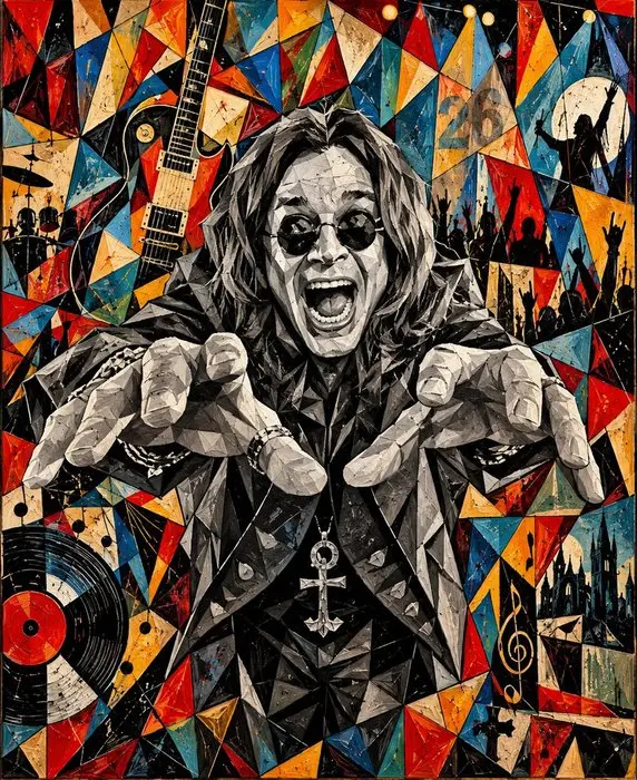 Raffaele De Leo - Ozzy Osbourne cubismo - 2026 - Fine Art...