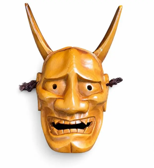 Mask - Wood - Hand-Carved Hannya Mask (No reserve price)