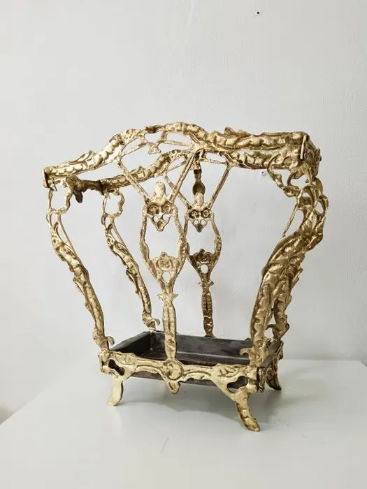 Umbrella stand/rack - Gilt brass - Asymmetric umbrella stand