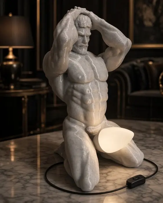Table lamp - Plastic - Kneeling Muscle Man