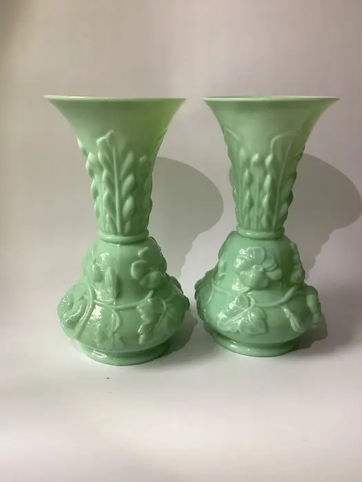 Cristallerie Saint-Louis - Vase (2) - Capucine - Frosted Perspex - Art Deco