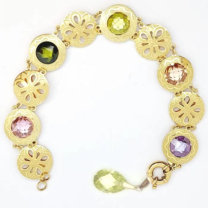 Arm ring - 18 kt. Yellow gold - 4.00ct. tw. Synthetic gemstone
