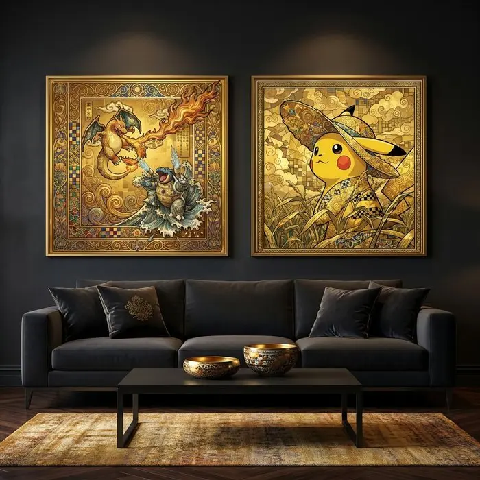 daveY - PIKACHU x KLIMT - "GOLDEN HARVEST"