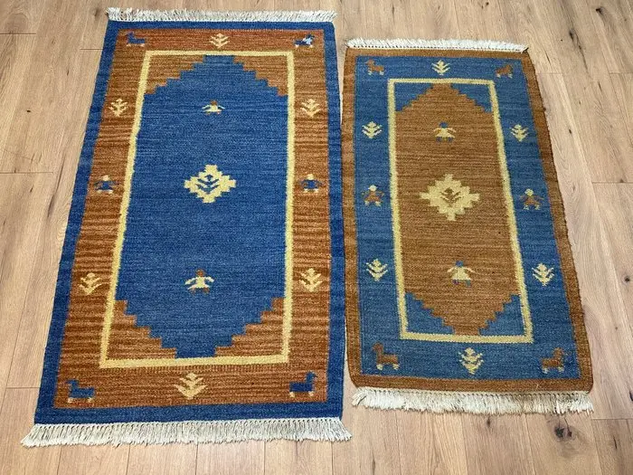 Beautiful two-piece Gabbeh rug set – hand-knotted