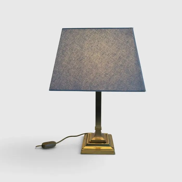 Table lamp - Heavy brass desk lamp / table lamp – stepped base - Brass