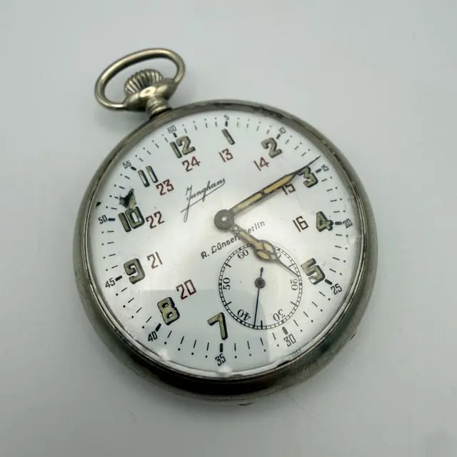 Junghans - Taschenuhr mit 24-Stunden-Skala – A. Lünser, Berlin - 1900-1949