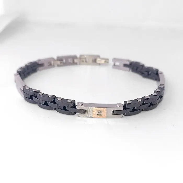 Diamond - 18 kt. - Steel, Hightech Ceramic, Rose gold - Bracelet - Artisanal