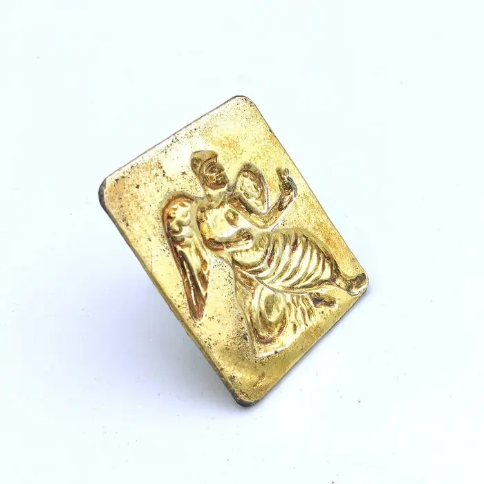 Minor Asian Gold and Silver Royal Angel Deity Jewel Mould Seal - 58 mm