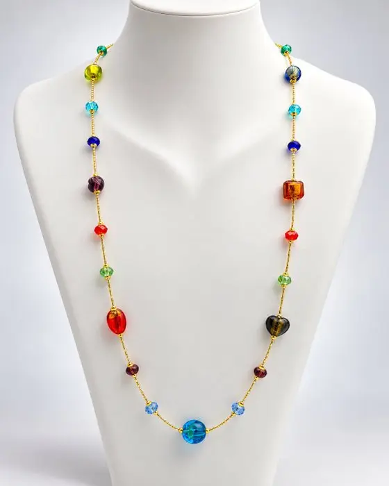24 kt. - Murano glass, Yellow gold - Necklace - submerged gold leaf