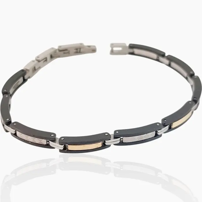 Diamond - 18 kt. - Steel, Yellow gold - Bracelet - Italian Manufacturing