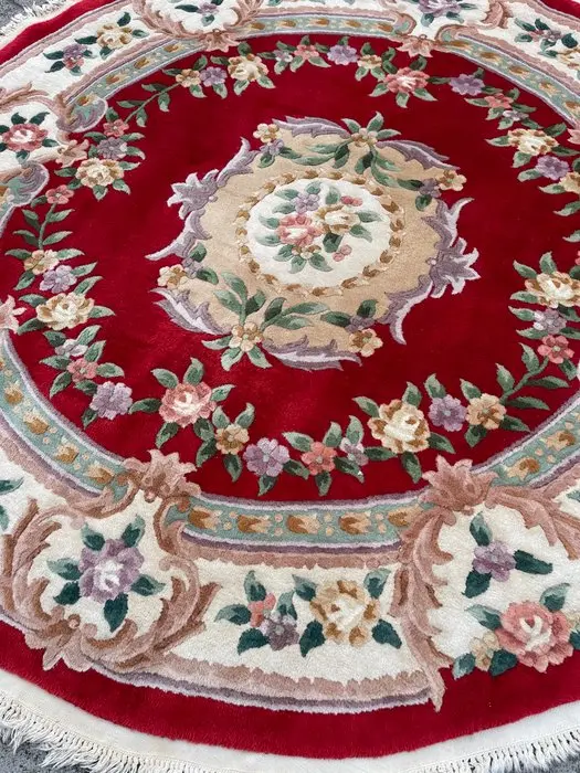 China Art - Round Rug - Cleaned - Carpet - 219 cm - 213 cm