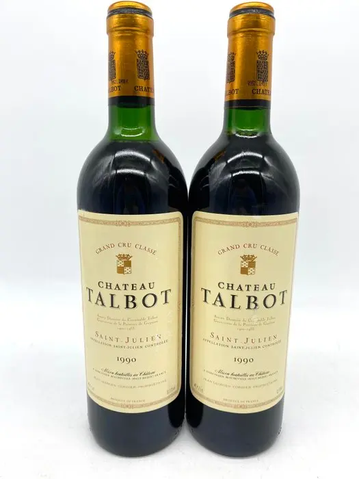 1990 Chateau Talbot - Saint-Julien 4ème Grand Cru Classé - 2 Bottles (0.75L)