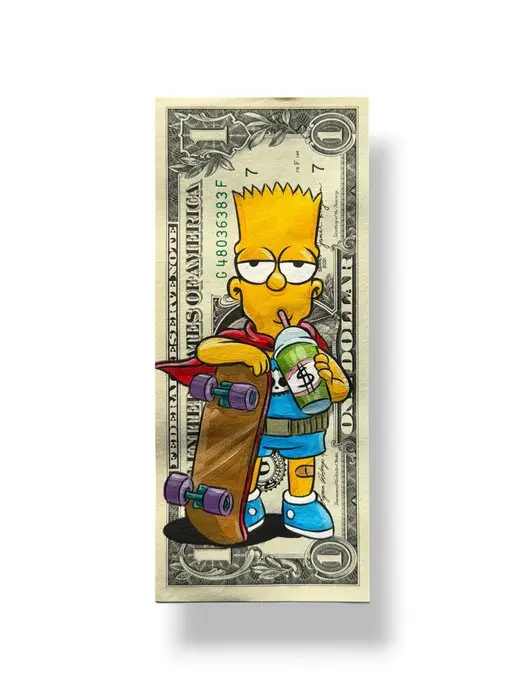 Alan Stefanov (1999) - "Skate for Money" 1 dollar bill - NO Reserve