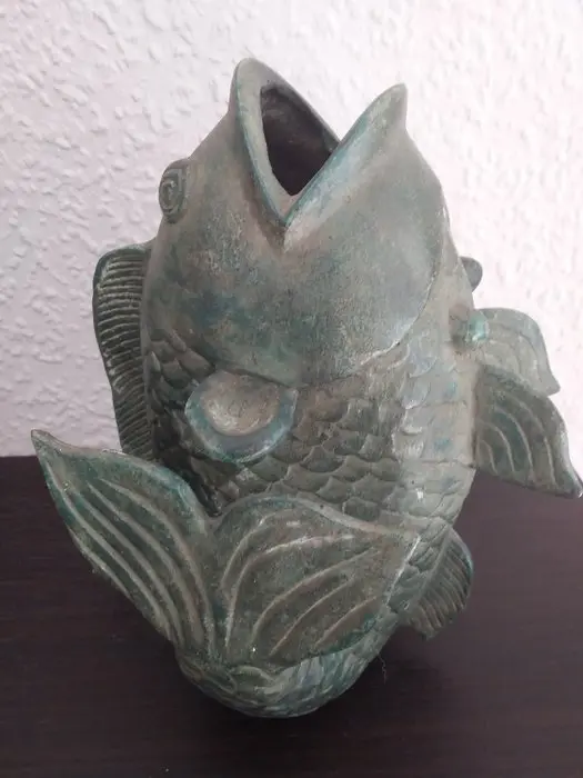 Sculpture, Fish - 20 cm - Patinated bronze