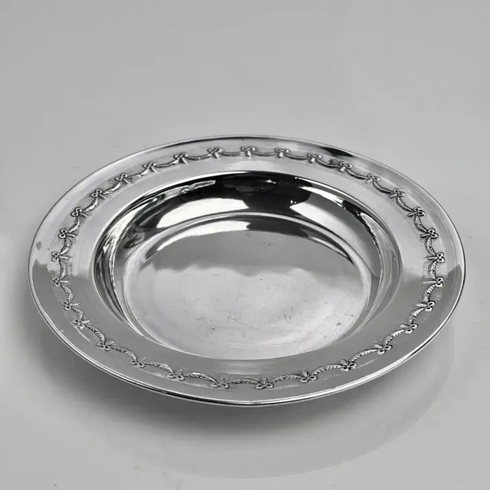 Coaster - ribbon-and-bow garland - .950 silver - Praline dish