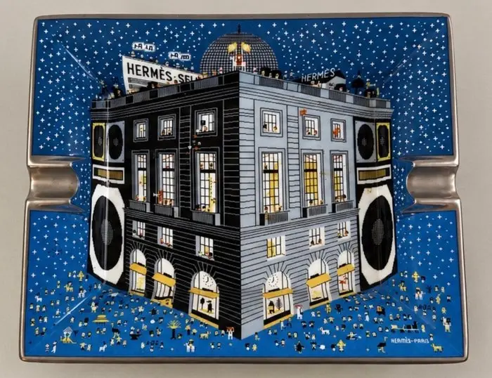 Ashtray - Hermès Paris “Faubourg Party – Night” Porcelain...