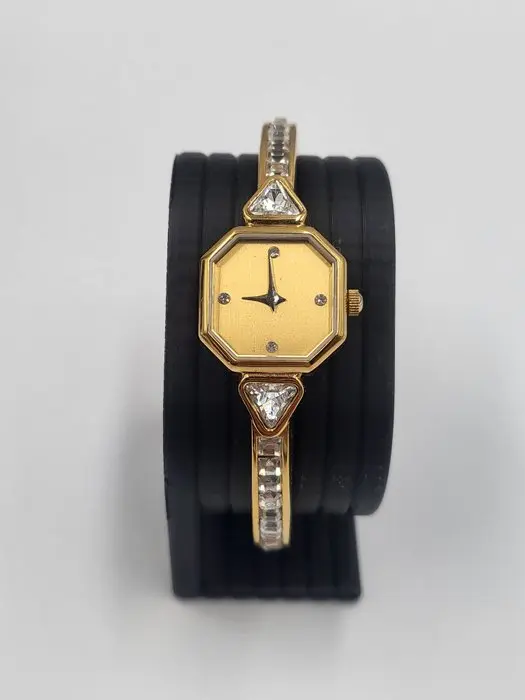 The Franklin Mint – Montre-bijou manchette dorée – Swiss...