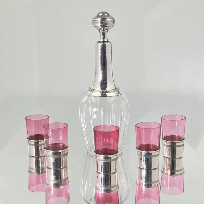 BP& - Delheid frères - Drinking set (6) - Decanter and goblets - .950 silver