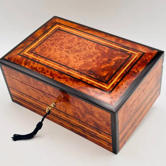 Jewellery box - Thuya wood, wood, marquetry, Tree of Life