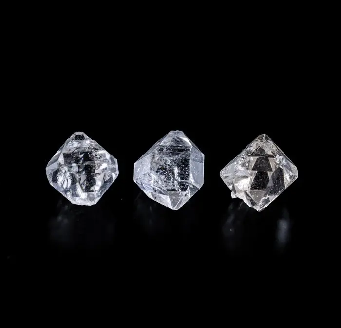 RARE lot of 3 Herkimer Diamonds — 5.33 carats Exceptional...