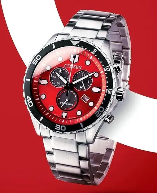 Citizen - "NO RESERVE PRICE" - SPORT Chrono Rosso Ferrari...