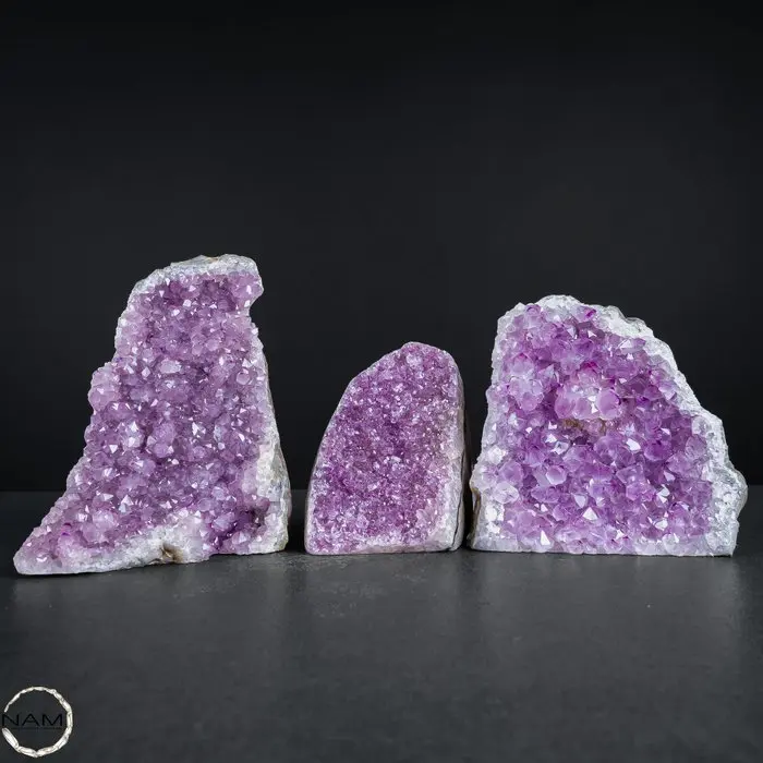 Exclusive amethyst druzy set with a highly crystalline...