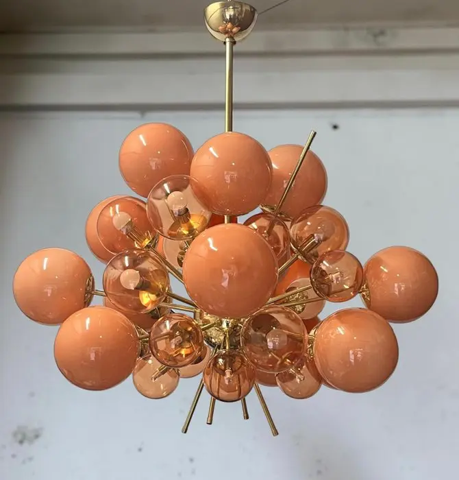 Hanging lamp - Sputnik in blown glass - Glass, Brass, Metal - Murano Vintage