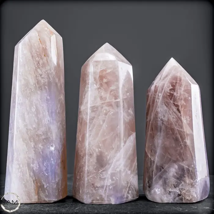 Exclusive set made of natural lavender rose quartz –...