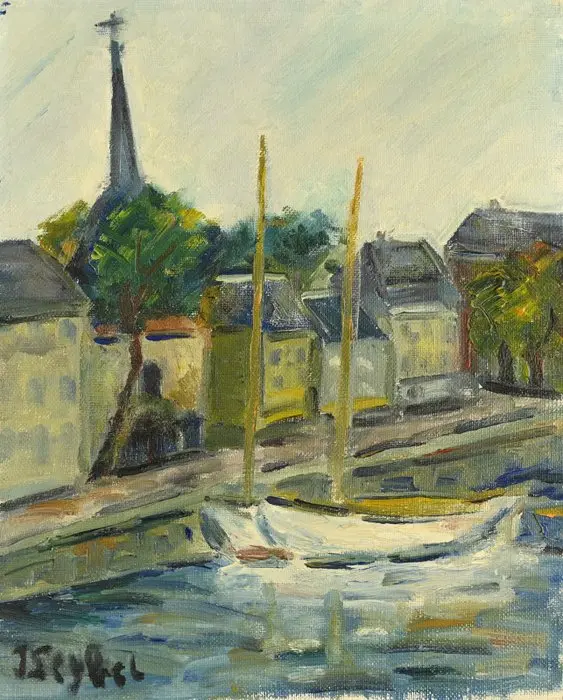 Lyne Seybel (1919-2009) - Le port d'Honfleur