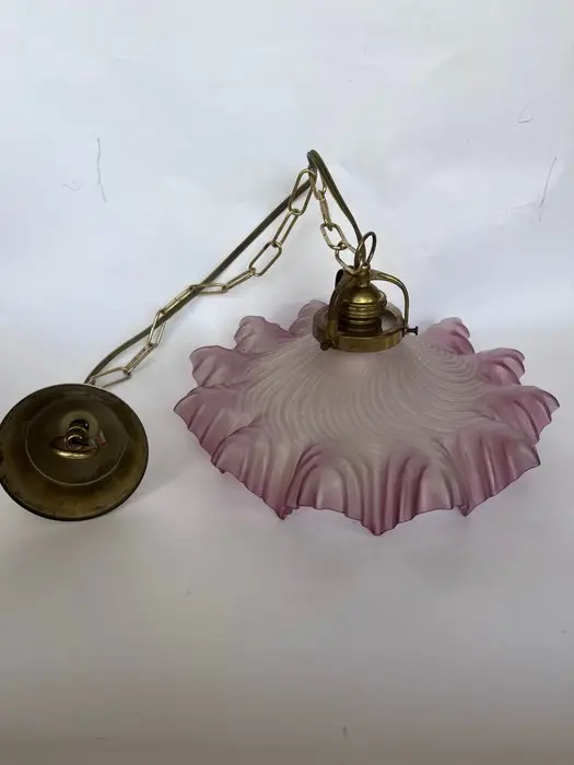 Hanglamp - Art Nouvea stijl - Lamp - Glass, Brass