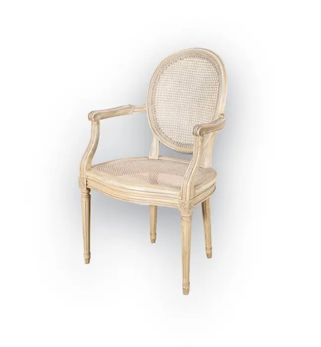 Louis XVI stijl fauteuil / armstoel – gepatineerd hout...