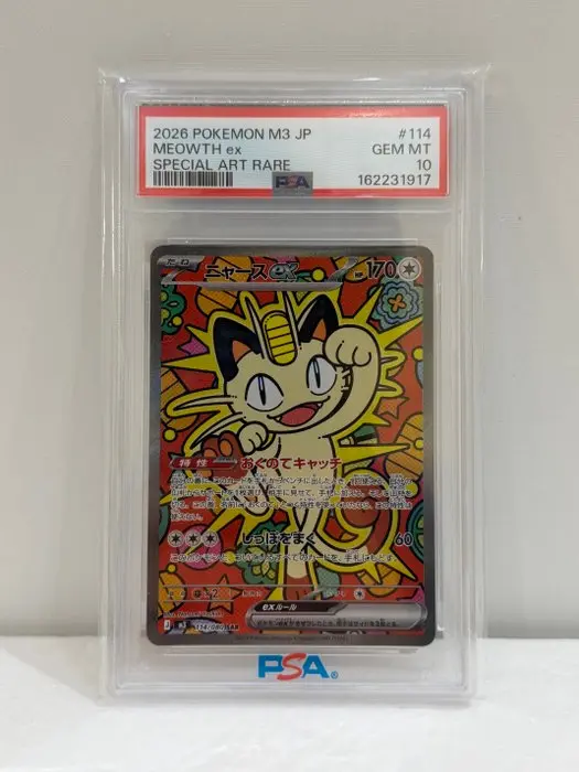 Pokémon - 1 Graded card - Meowth #114 Full art