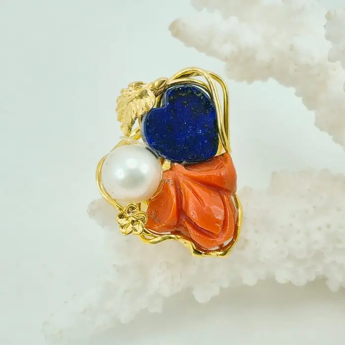 Silver, Gold-plated Ring - CORALLO MEDITERRANEO