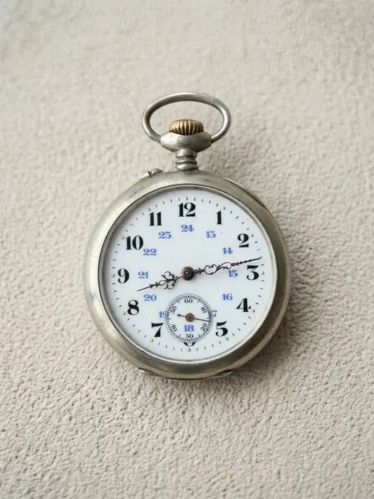 Montre de poche ancienne de style Lépine – Cadran 24...