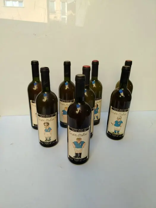 "Italia 90" - football - Bottles of Chardonnay - Giorgio Forattini Collection