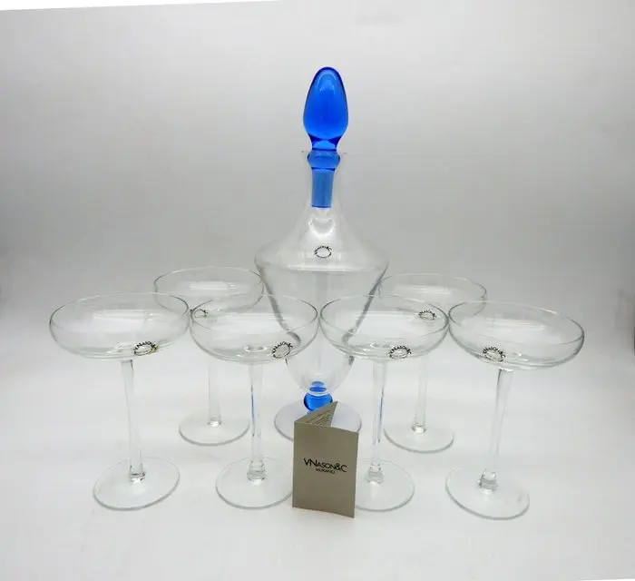 v.nason&c - Drinking set (7) - World Collection Blu - Murano glass