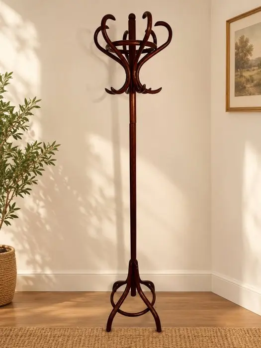 Coat rack - Vintage curved wooden parrot coat rack – Mid-century style