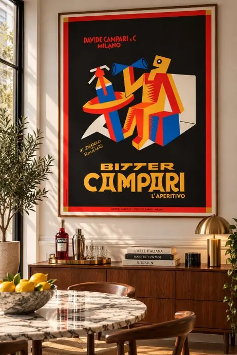 Fortunato Depero - Bitter Campari (linen backed on canvas) - 1980s