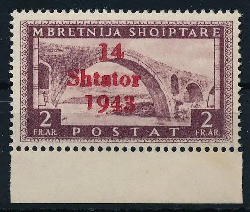 German occupation during World War II - Albania - 1943 - Albanian postage stamp