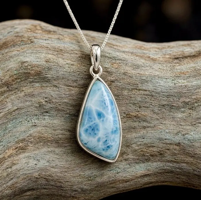 High-quality natural larimar pendant