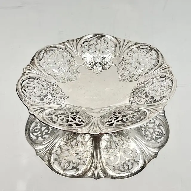 Basket - Rococo Revival Openwork - Silver - Bonbon / Praline 935