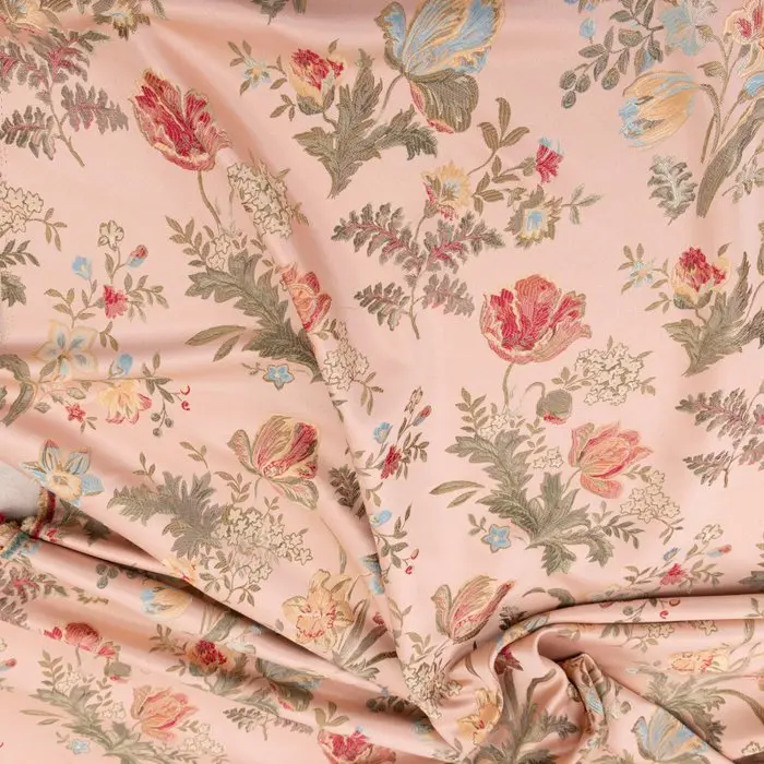 BA005 - Brocaded Fabric (Lampasso) Italian - Old Rose...