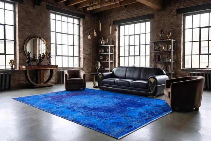 Bright blue vintage - Rug - 295 cm - 170 cm - √ handmade √ certificate