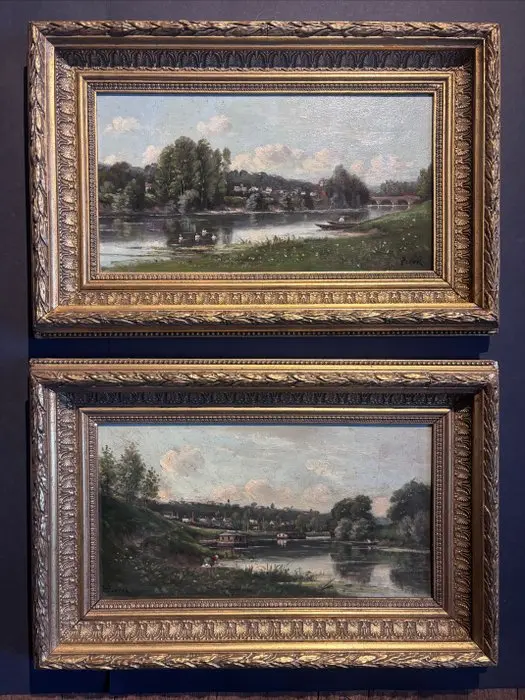 Henri-François Perret (XIX) - Bords de rivière