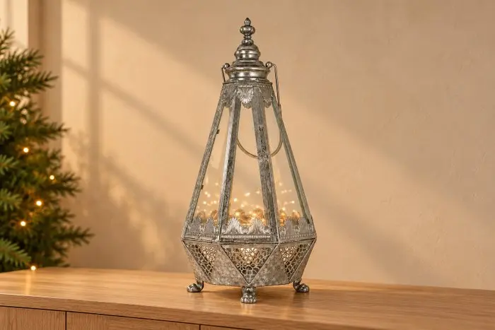 Lantern - Glass, Metal - 64 cm!